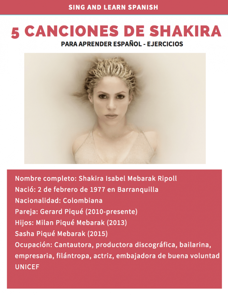 Learn Spanish with Language Surfing blog Learn Spanish by singing Shakira